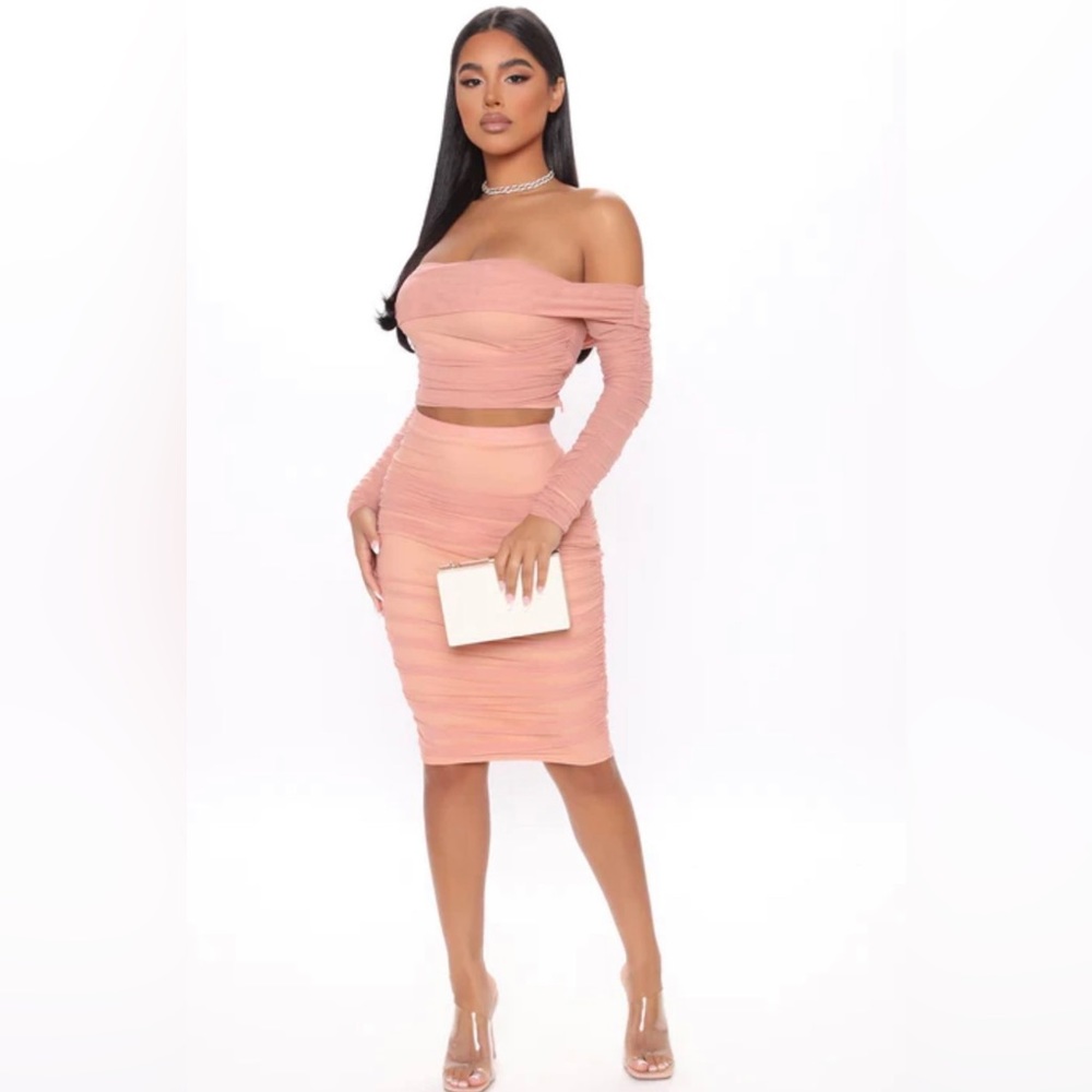 XS - Ruched skirt 2 piece set